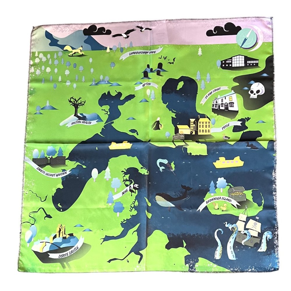 NWT LUSH Kitchen Exclusive Ltd Ed October 2023 Silky Treasure Map Knot Wrap